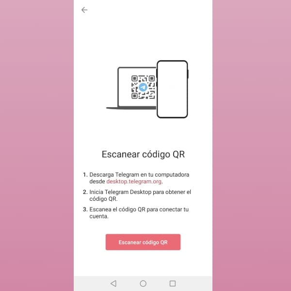Nuevo código QR Telegram versión Web 