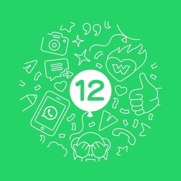WhatsApp cumpleanos número 12 aniversario 