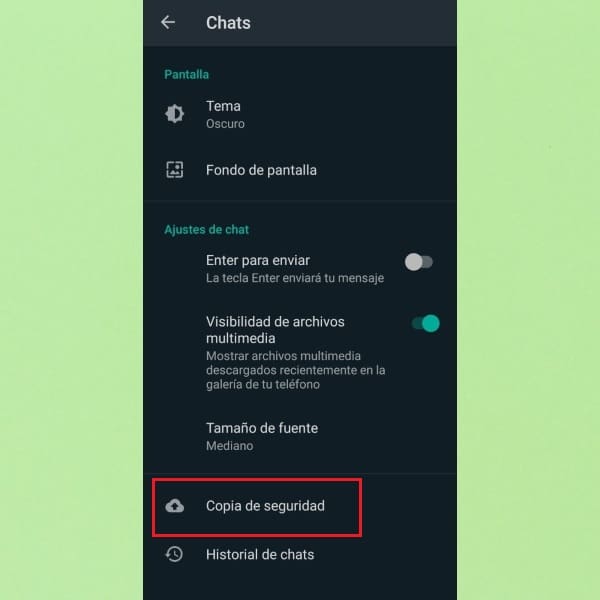 WhatsApp copia de seguridad 