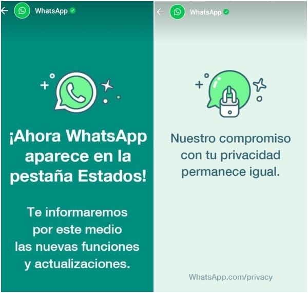Estados WhatsApp cambios 