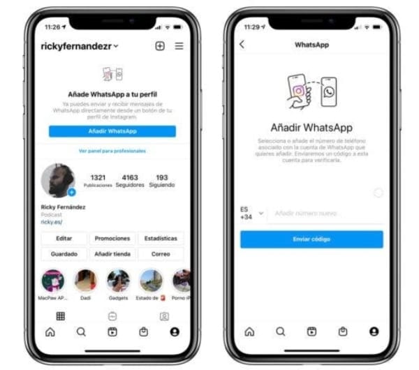 WhatsApp fusión con Instagram así luce 