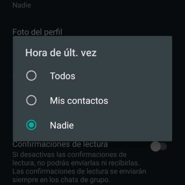 Cómo desactivar la última conexión de WhatsApp 