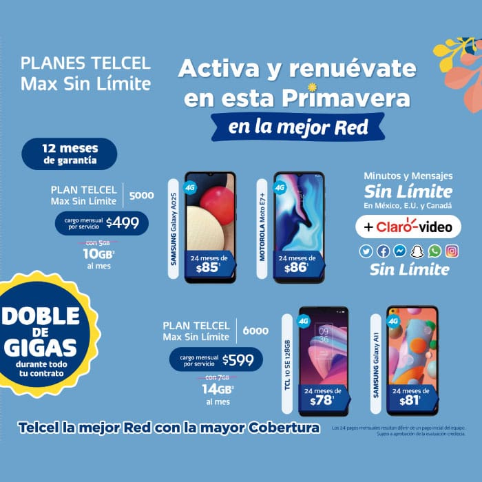 activa y renuevate esta primavera con tu plan telcel