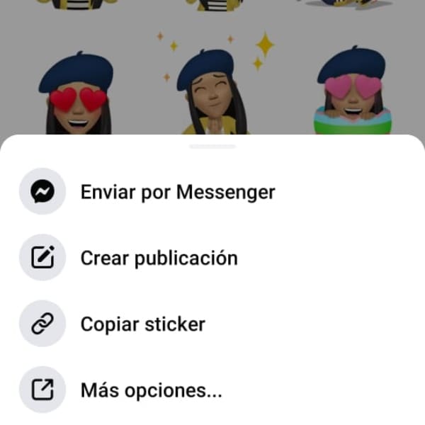Avatar de facebook compartir más opciones 