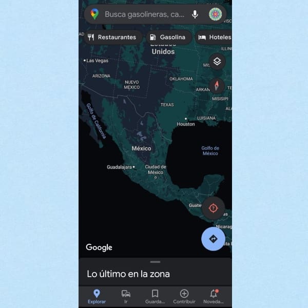 Google Maps modo oscuro