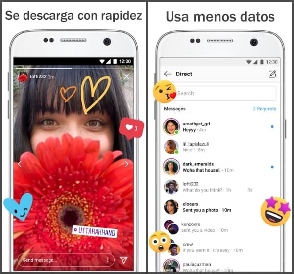 Instagram Lite funciones 