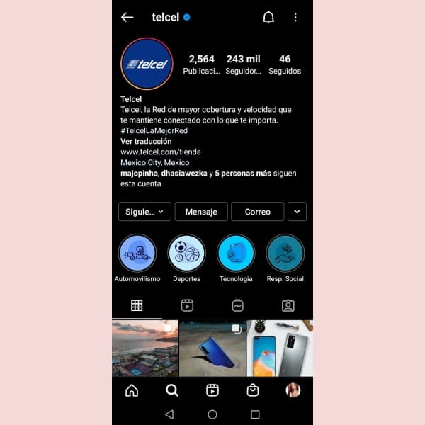 Telcel Instagram 