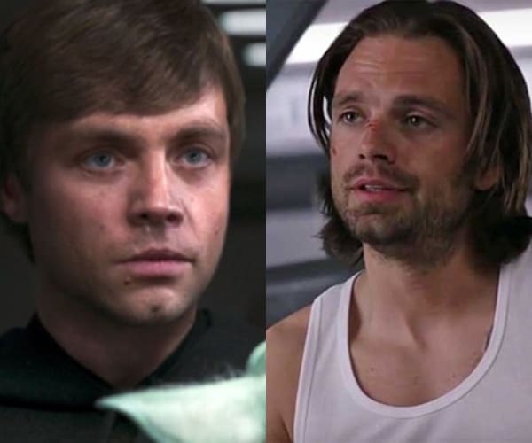 Luke Skywalwer Mark Hamill parecido Sebastian Stan 