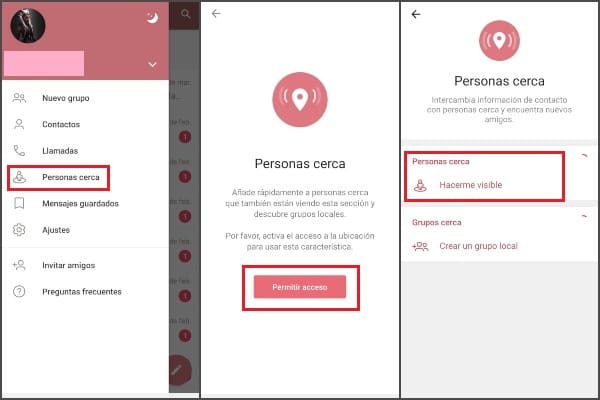 Telegram personas cerca 