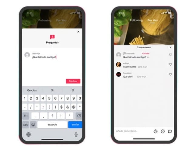 TikTok preguntas comentarios 