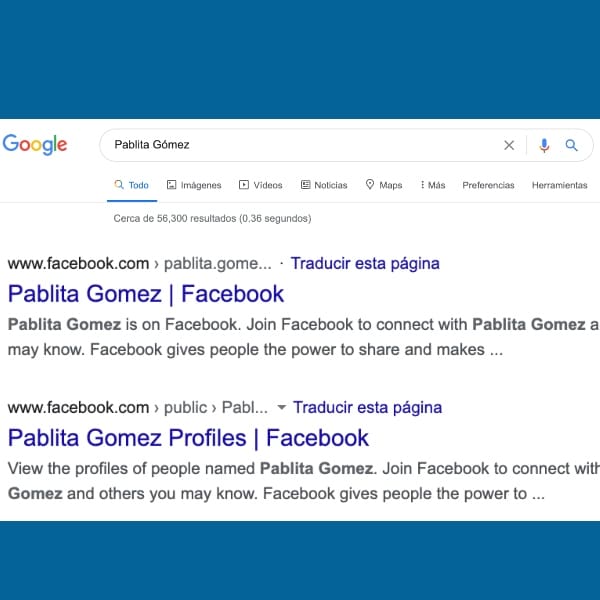 Cómo evitar que tu perfil de Facebook aparezca en Google