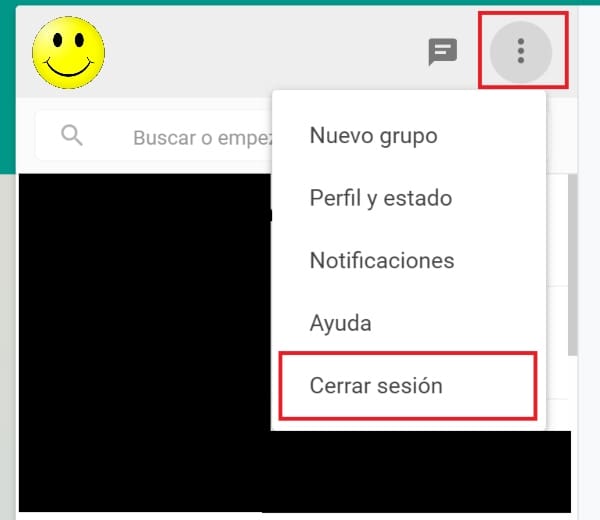 Cerrar sesión WhatsApp 