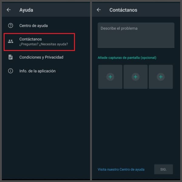 Cómo pedir ayuda soporte técnico desde WhatsApp 