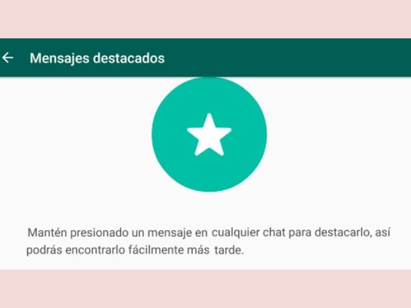 Mensajes destacados WhatsApp 