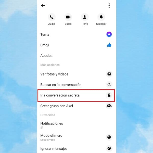 Facebook Messenger conversaciones secretas 