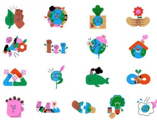 Stickers día de la tierra 