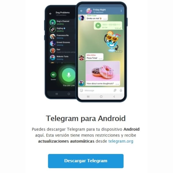 Telegram para Android, nueva versión sin restricciones Google Descargar 