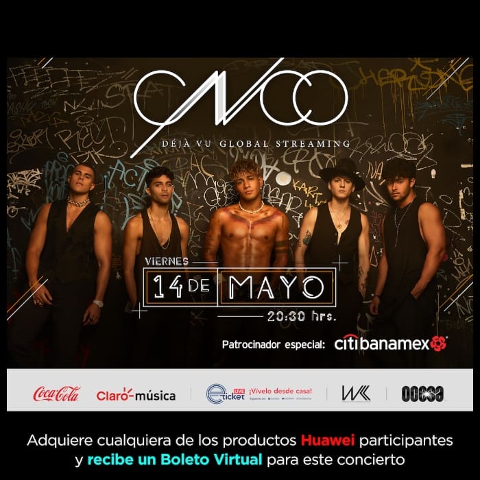 Huawei y Claro música te regalan tu boleto virtual para el concierto de CNCO