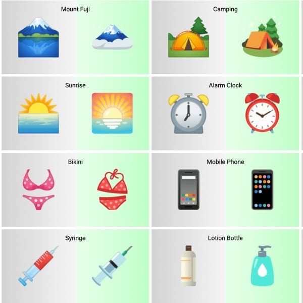rediseño de emojis de android 12 ha modificado la jeringa y el monte fuji - Blog Hola Telcel