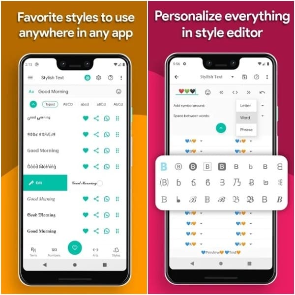 Estilo de letra favorito y fuentes personalizadas, Stylish Text para WhatsApp 