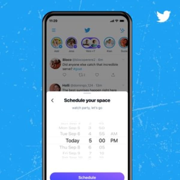 Twitter Spaces conferencias, agendar hora y día 