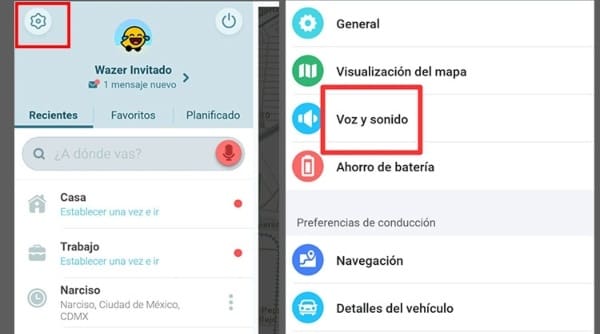 Waze cómo cambiar la voz y sonido aplicación 