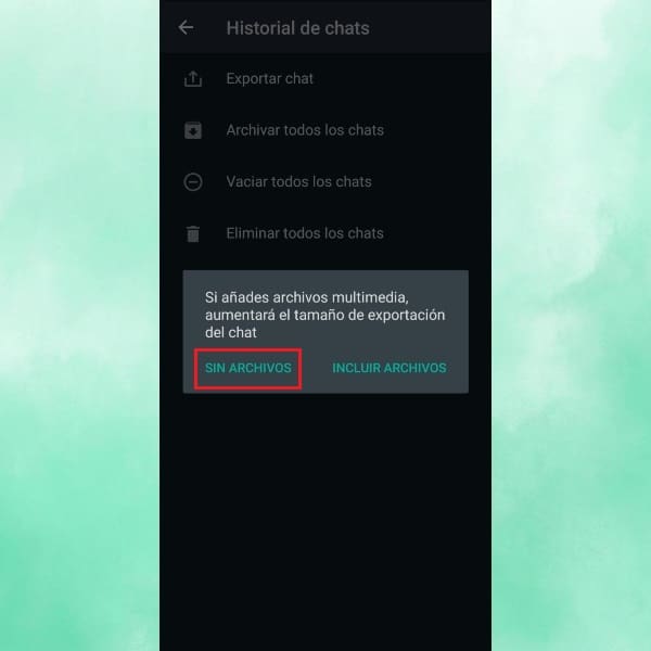 Archivos multimedia, exportar chats de WhatsApp 
