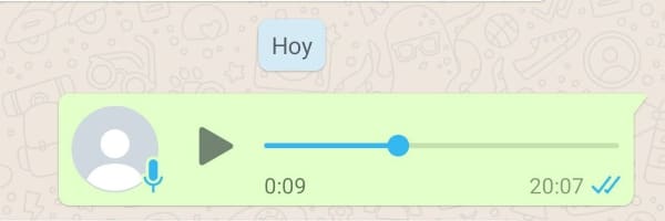 Actual diseño de los audios de WhatsApp, el cual cambiará dentro de muy poco.- Blog Hola Telcel 