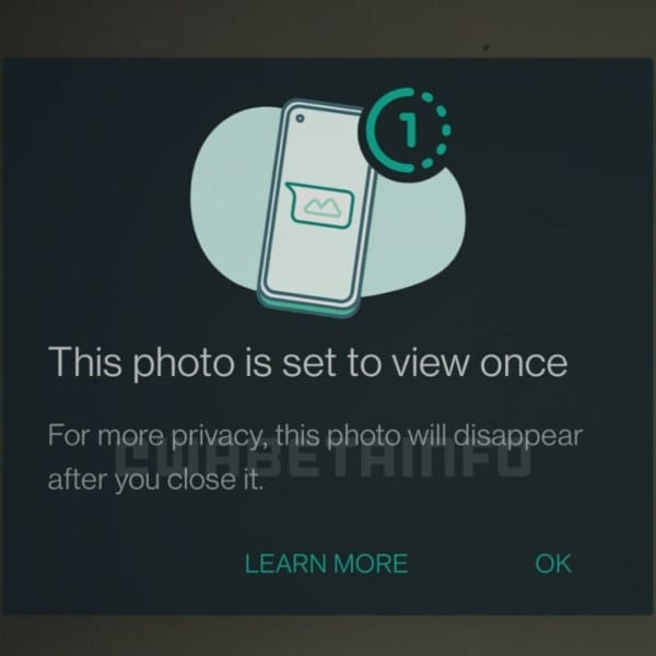 Foto o video enviado desde WhatsApp con la nueva función para desaparecer después de verlos una vez.- Blog Hola Telcel