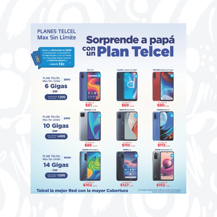 Sorprende a papá con un Plan Telcel Max Sin Límite y elige uno de los equipos favoritos e incluídosy recibe todos los beneficios como 2 rentas gratis en Cinépolis Klic. Blog Hola Telcel