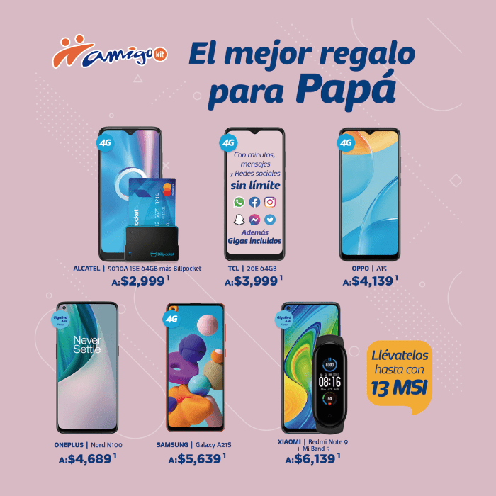 Consiente a papá este día del padre con un nuevo teléfono con Amigo Kit a un super precio y adquérele a 13 meses sin intereses con Telcel la mejor red con la mayor cobertura- Blog Hola Telcel