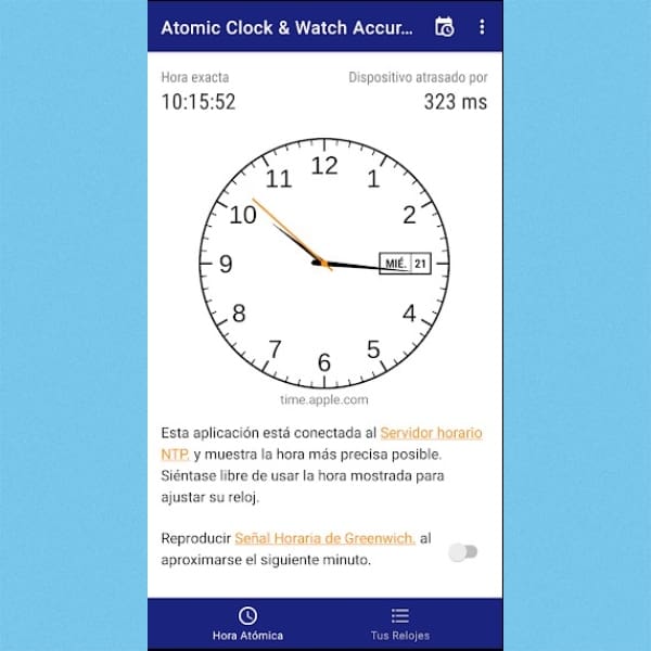 Atomic Clock & Watch Accuracy Tool, app de Google Play para conocer la hora exacta y cuánto dura un día.- Blog Hola Telcel 