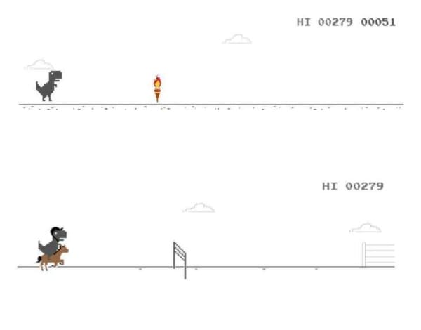 Dinosaurio de Google cambia su versión a una olímpica por Tokio. 2020.- Blog Hola Telcel 