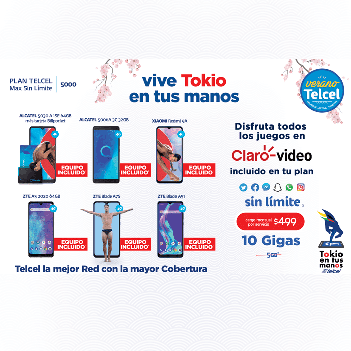 ¡Vive Tokio en tus manos con los beneficios de un Plan Telcel! Además de los increíbles beneficios de un Plan Telcel, puedes disfrutar de Tokio en tus manos y estrenar un nuevo equipo. Vigencia al 11 de agosto de 2021.- Blog Hola Telcel