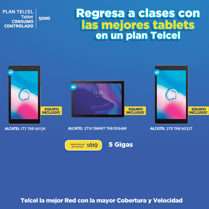 Si quieres comenzar con el pie derecho este regreso a clases, entonces aprovecha esta gran promoción y estrena una tablet. Vigencia al 25 de agosto de 2021.- Blog Hola Telcel
