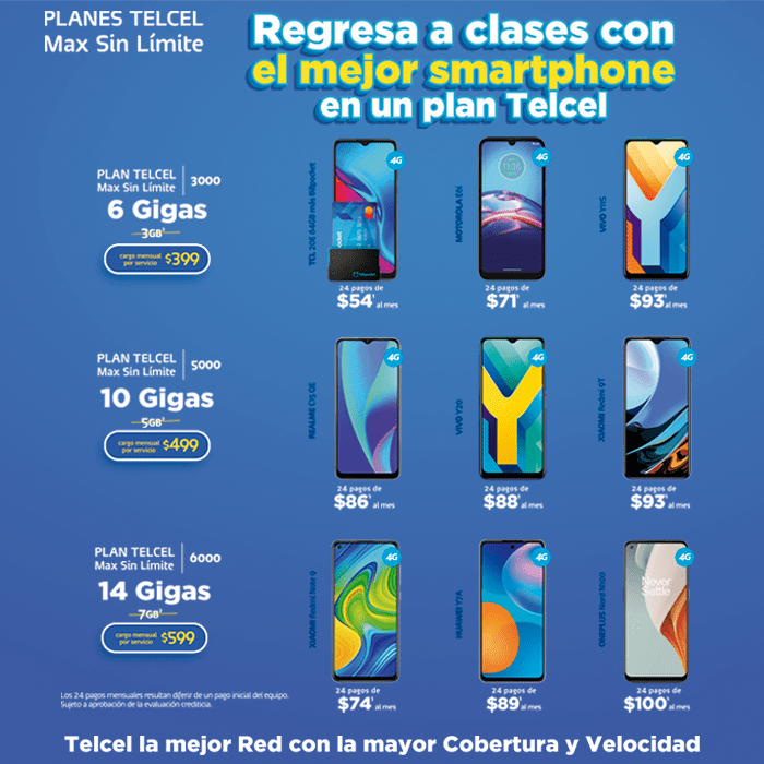 El regreso a clases ya está aquí y Telcel quiere que lo comiences estrenando un smartphone con un Plan Telcel. Vigencia al 25 de agosto del 2021.- Blog Hola Telcel