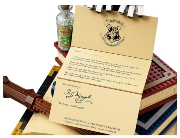 Carta de Hogwarts como parte del set exclusivo de Harry Potter de LEGO.- Blog Hola Telcel 