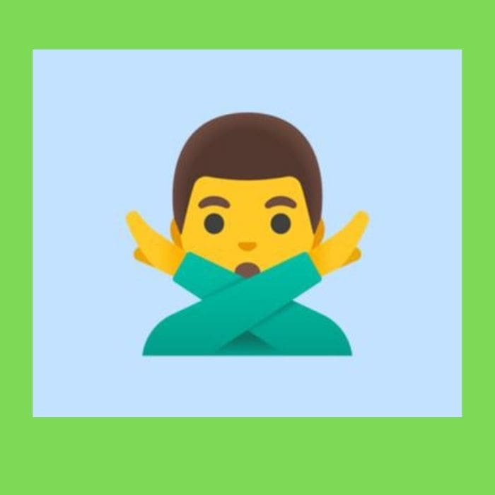 emoji de la persona con los brazos cruzados en equis - Blog Hola Telcel