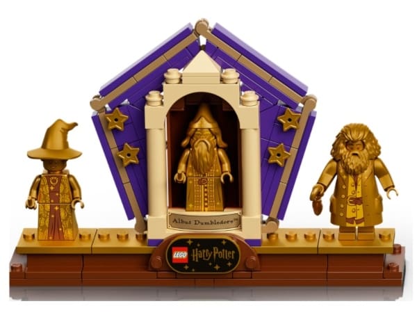Albus Dumbledore, Minerva Mcgonagall y Rubeus Hagrid LEGO en la primera escena de Harry Potter y la piedra filosofal.- Blog Hola Telcel 