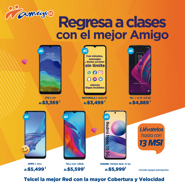 Si estás preparando el mejor regreso a clases, quizás te interese incluir un nuevo Amigo Kit de Telcel. Vigencia al 18 de agosto de 2021.- Blog Hola Telcel
