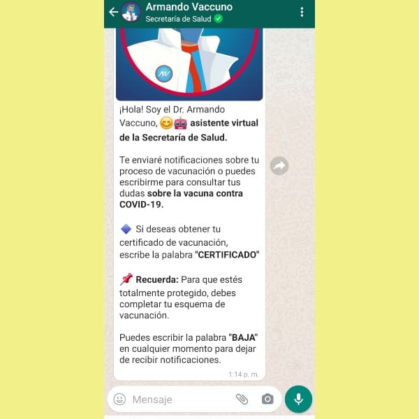 Sigue el paso a paso para obtener tu certificado de vacunación vía WhatsApp.- Blog Hola Telcel 