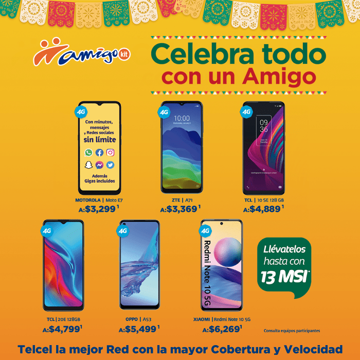 Amigo Kit es el compañero ideal para dar inicio a las celebraciones del mes patrio. ¡Así que no lo pienses más y estrena con Telcel! Vigencia al 08 de septiembre de 2021.- Blog Hola Telcel
