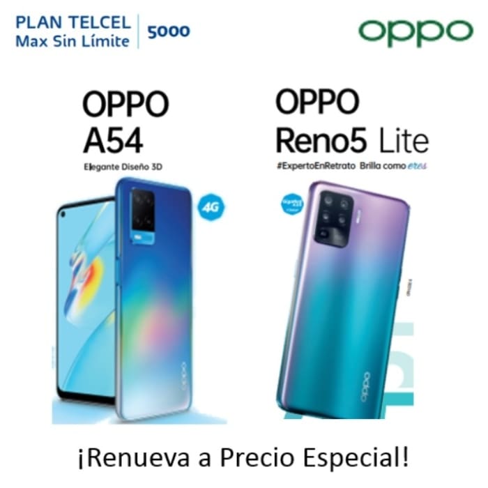 Si estás planeando cambiar tu smartphone llegaste al lugar correcto, ya que puede ser tuyo un OPPO Reno5 Lite o un OPPO A54 con Telcel.- Blog Hola Telcel