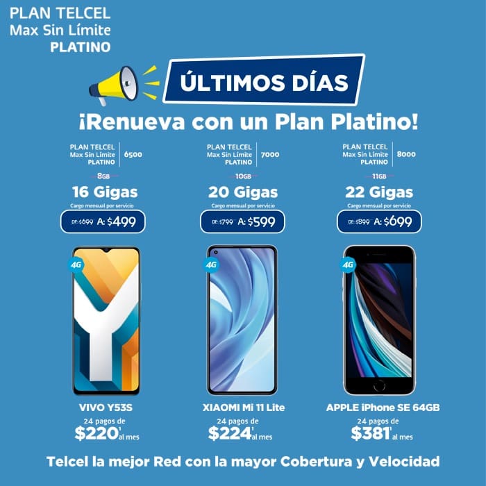 Con Telcel puedes estrenar a lo grande gracias a un Plan Platino y a la variedad de equipos que hay para ti. Vigencia al 20 de octubre de 2021.- Blog Hola Telcel