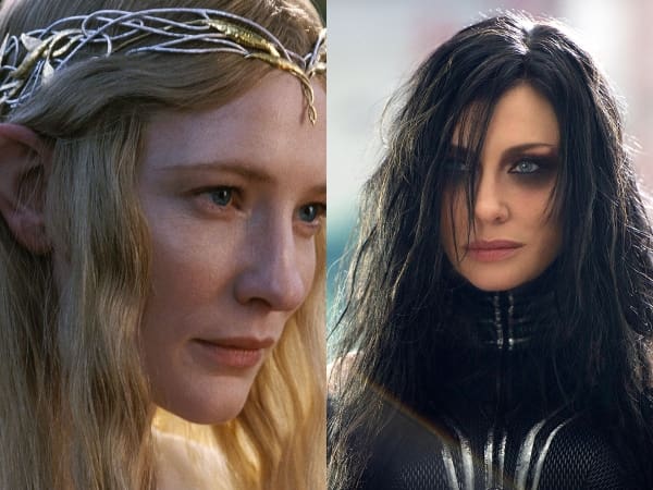 Cate Blanchett como Galadriel en El señor de los anillos y como Hela en Thor Ragnarok.- Blog Hola Telcel 