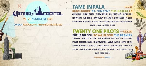 Line-up oficial del Corona Capital 2021.- Blog Hola Telcel 