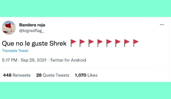 Que no le guste Shrek bandera roja meme.- Blog Hola Telcel
