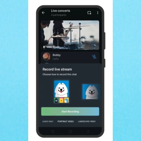 Grabar transmisiones en vivo, nueva función en Telegram.- Blog Hola Telcel 