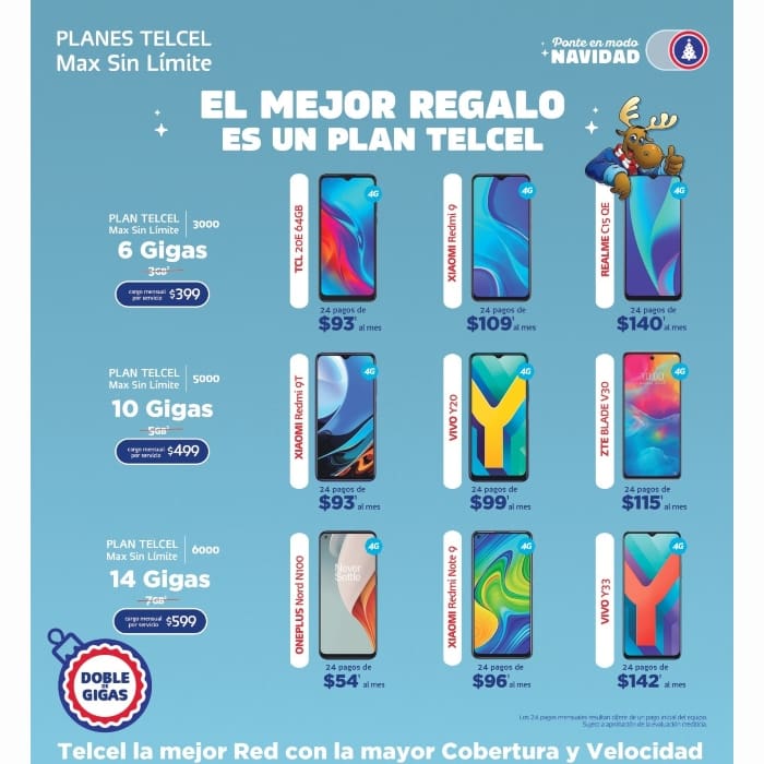 Ponte en modo Navidad con tu Plan Telcel y elige ahora mismo el que podría ser tu nuevo teléfono a estrenar esta temporada. Vigencia al 08 de diciembre de 2021.- Blog Hola Telcel