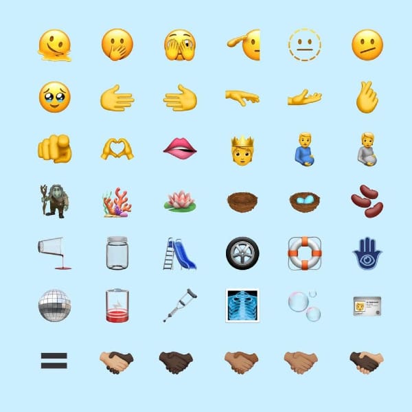 Hombre embarazado, apretón de manos, carita derretida son algunos de los nuevos emojis que estarán disponibles en la versión iOS 15.4 de iPhone- Blog Hola Telcel